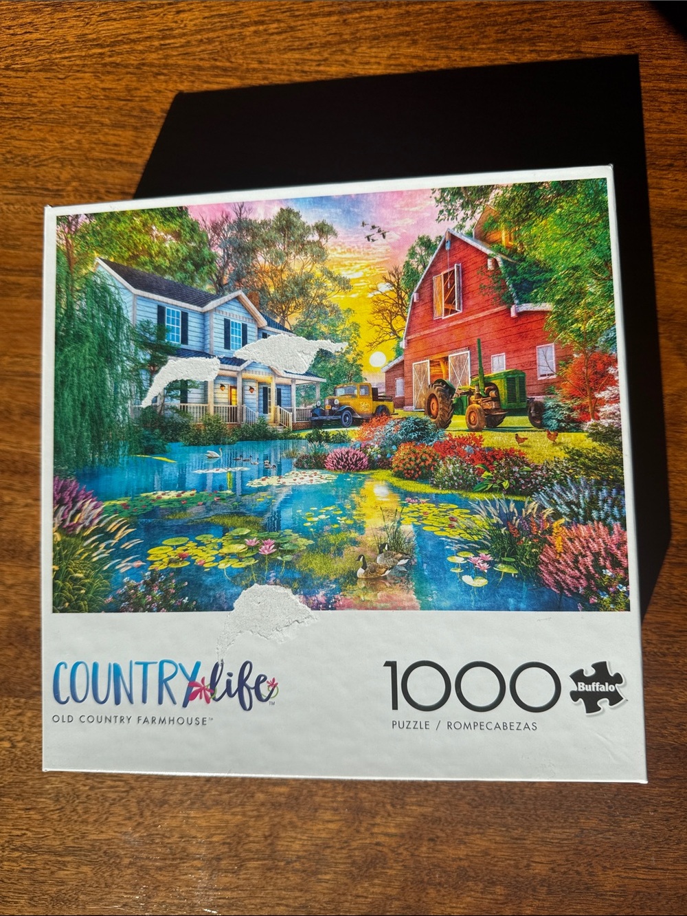 Buffalo Scenic Cottage & Pond Puzzle - Colorful Countryside
